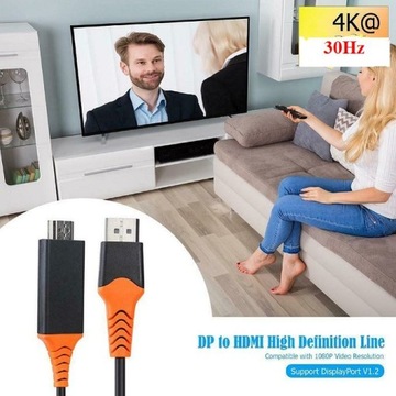 Кабель DisplayPort-HDMI, 2,0 м, 4K 2K