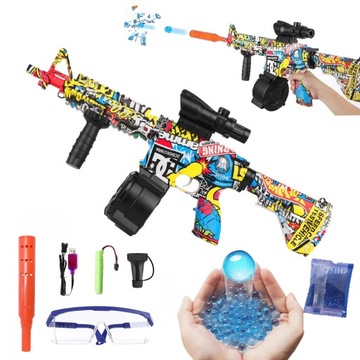 GEL BLASTER PISTOLET KARABIN NA KULKI ŻELOWE MASZYNOWY AKUMULATOR USB