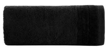 MIĘKKI I CHŁONNY RĘCZNIK Z WELUROWĄ BORDIURĄ DAMLA 70X140 CM CZARNY