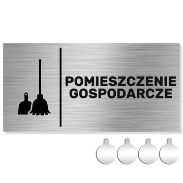 NIERDZEWNA Tabliczka na drzwi POMIESZCZENIE GOSPODARCZE 10x20 Aluminium