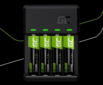 USB-зарядное устройство GreenCell для никель-металлогидридных аккумуляторов AA AAA R6 R03, универсальное