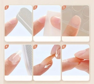 PAZNOKCIE SZTUCZNE TIPSY SHORT SQUARE NUDE KWADRAT SAMOPRZYLEPNE 24SZT