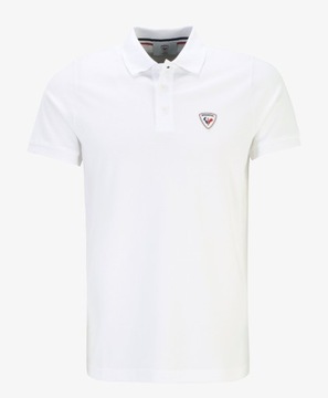 Koszulka polo męska ROSSIGNIOL biała z małym logo regular fit - XL