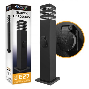 Lampa Ogrodowa 60cm stojąca GNIAZDO słupek zewnętrzna E27
