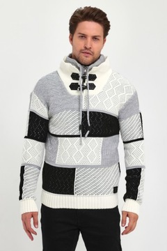 Мужская толстая теплая шерстяная водолазка с воротником-стойкой