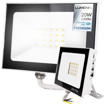 Halogen Reflektor LAMPA ROBOCZA NAŚWIETLACZ WODOODPORNY LED CCD 20W 2200lm