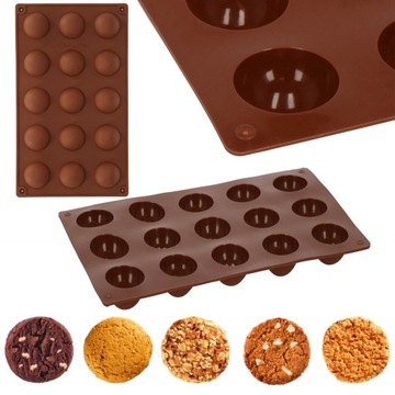 СИЛИКОНОВАЯ ФОРМА ДЛЯ ВЫПЕЧКИ МОНОПОРЦИИ ШОКОЛАДНЫХ МАББЛОВ, ПОЛУСФЕРА