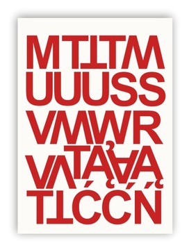 Красный Алфавит, Цифры 50мм, самоклеющиеся