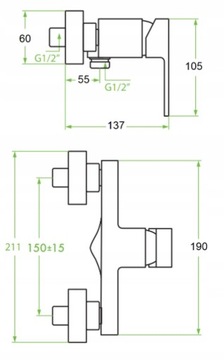 Комплект RAIN SHOWER + смеситель для душа CUBIC