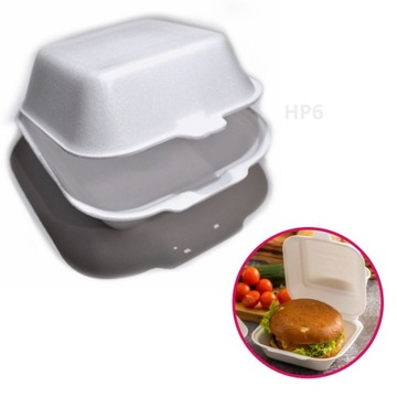 Pojemnik styropianowy hamburger menubox duży 50szt. do dalszej odsprzedaży
