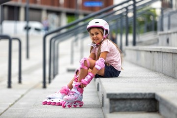 Розовый комплект CROXER Set Fiber S Protectors + Silky S Helmet