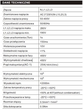 AUTOMATYCZNY PRZEŁĄCZNIK FAZ 230V 25A 150MS LC-TEC