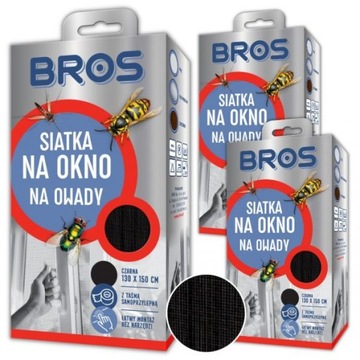 Siatka na okno czarna Bros (130x150) MOSKITIERA