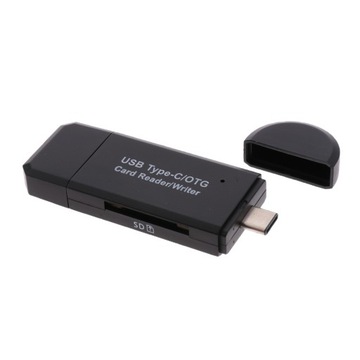 Черный: 1 устройство чтения карт памяти Micro USB/USB C типа C