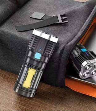 СВЕТОДИОДНЫЙ КЕМПИНГОВЫЙ ФОНАРЬ МОЩНЫЙ ТАКТИЧЕСКИЙ ВОЕННЫЙ ПОИСКОВЫЙ USB-АККУМУЛЯТОР