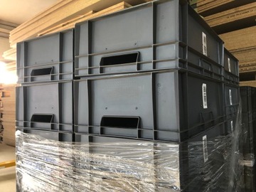 SKRZYNKA TRANSPORTOWA MAGAZYNOWA SZARA MOCNA 60/40/18