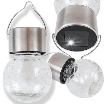 LAMPKA SOLARNA OGRODOWA LED WISZĄCA ŻARÓWKA