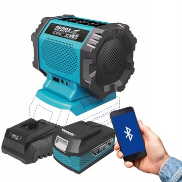 GŁOŚNIK Bluetooth AKUMULATOROWY 18V DEDRA + 4Ah