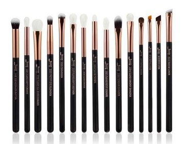 Набор из 15 кистей для глаз Jessup T157 Черный/Розовый