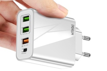 Очень быстрое зарядное устройство QC Power Delivery с 4 USB-портами, ЗАРЯЖАЮЩЕЕ 4 УСТРОЙСТВА ОДНОВРЕМЕННО