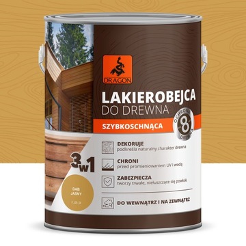 Lakierobejca do drewna 2,5L DĄB JASNY DRAGON