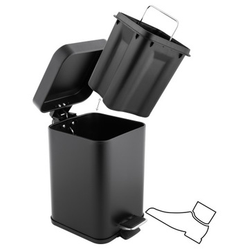 Kosz na śmieci łazienkowy 3l metal