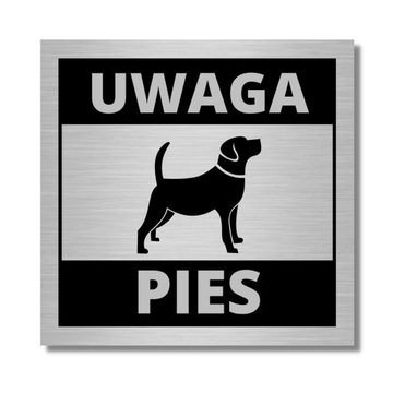 SZYLD TABLICA UWAGA PIES DRUK UV PIKTOGRAM ALUMINIOWA 10X10cm RÓŻNE WZORY