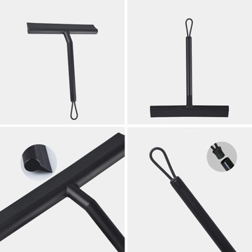 Ściągaczka prysznicowa z haczykiem Skrobaczka do szyb Czyszczenie plam po wodzie, czarna