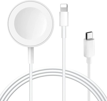 Индуктивное зарядное устройство Быстрый кабель для Apple Watch iPhone USB-C 2в1