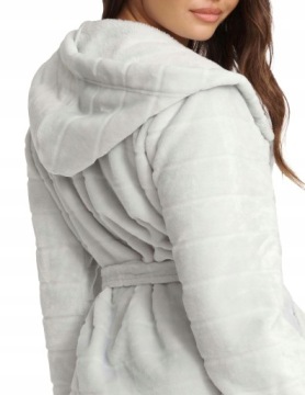 HENDERSON удобный женский плюшевый БАННЫЙ ХАЛАТ с КАПЮШОНОМ - M