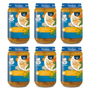 GERBER obiadek warzywa z kurczakiem 6x250g