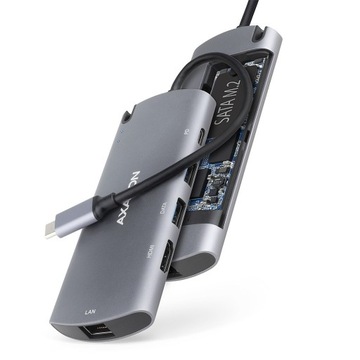 HMC-6M2 Wieloportowy hub USB-C 3.2 Gen 1, slot++++
