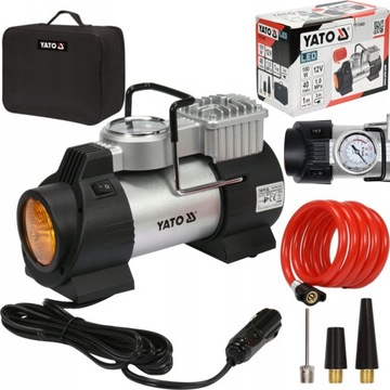 АВТОМОБИЛЬНЫЙ КОМПРЕССОР YATO 12 В НАСОС-КОМПРЕССОР 180 Вт СВЕТОДИОДНАЯ ЛАМПА YT-73460