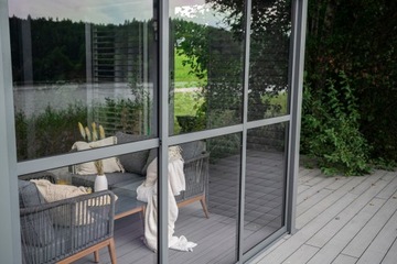 Przesuwna ścianka z poliwęglanem panel do pergoli Kea - szara 370cm KEA 4m