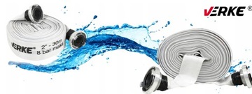 ПОЖАРНЫЙ ШЛАНГ С ПЕРЕТЕКОЙ ДЛЯ ГРЯЗНОЙ ВОДЫ Септик 2 ДЮЙМА, 30 М НАСОСЫ С СОЕДИНИТЕЛЯМИ