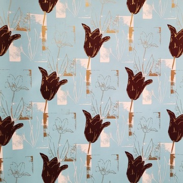 Papier tulipan niebieski do prezentów 57cmx20m 20m