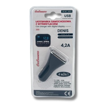 Автомобильный тестер напряжения с вольтметром - USB 4.2A и зарядное устройство 12-24