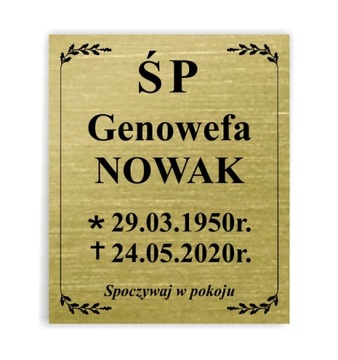 Tablica nagrobna Tabliczka PODKLEJONA 30x25 cm