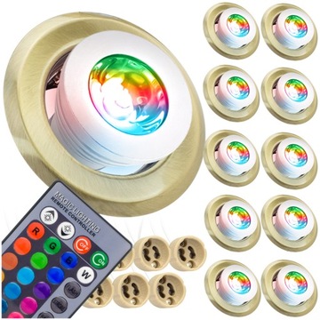 10x RAMKA SUFITOWA ŻARÓWKA SUFITOWA LED RGB PILOT