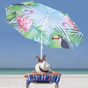 Пляжный зонт 180 см садовый зонт фламинго