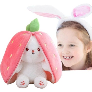 ПЛЮШ-МАСКОТ УШКИ КРОЛИКА КЛУБНИКА 2в1 25 см БОЛЬШОЙ ПЛЮШ КЛУБНИКА