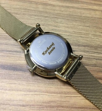 Zegarek męski Paul Lorens DELUCE złoty klasyczny - datownik BOX + GRAWER