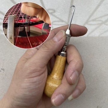 Прочный съемник ракеток для бадминтона. Деревянная ручка.