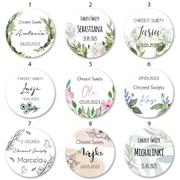 Набор из 40 наклеек СВЯТОЕ КРЕЩЕНИЕ с именем и датой.