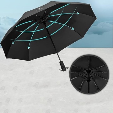 UMBRELLA STORM-PROOF,POCKET UMBRELLA WITH AUTOMATIC OPEN-CLOSE BLACK 105CM