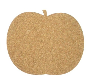 Podkładki korkowe pod kubek - jabłka - 95x112 mm Komplet 6 szt.