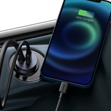 Автомобильное зарядное устройство с концентратором 2xUSB + 2xUSB-C 120 Вт