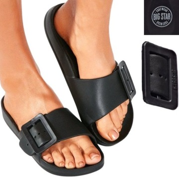 KLAPKI DAMSKIE BIG STAR NA PLAŻE BASEN PO DOMU GUMOWE PIANKA NA LATO