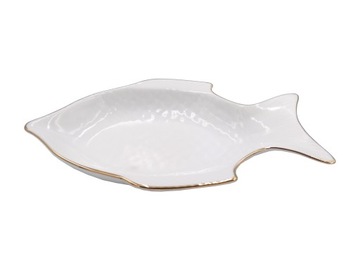 PATERA PORCELANOWA BOGUCICE FISH MAŁA ZŁOTY OBWÓD