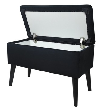 ПУФ-СКАМЬЯ С КОНТЕЙНЕРОМ И ХРАНЕНИЕМ, ЧЕРНЫЙ БАГАЖНИК